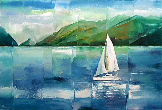 sheila brwon nz artist and painter of sea and bird themes